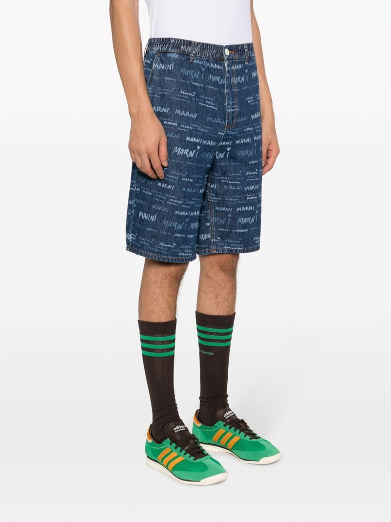 logo-print denim shorts 3