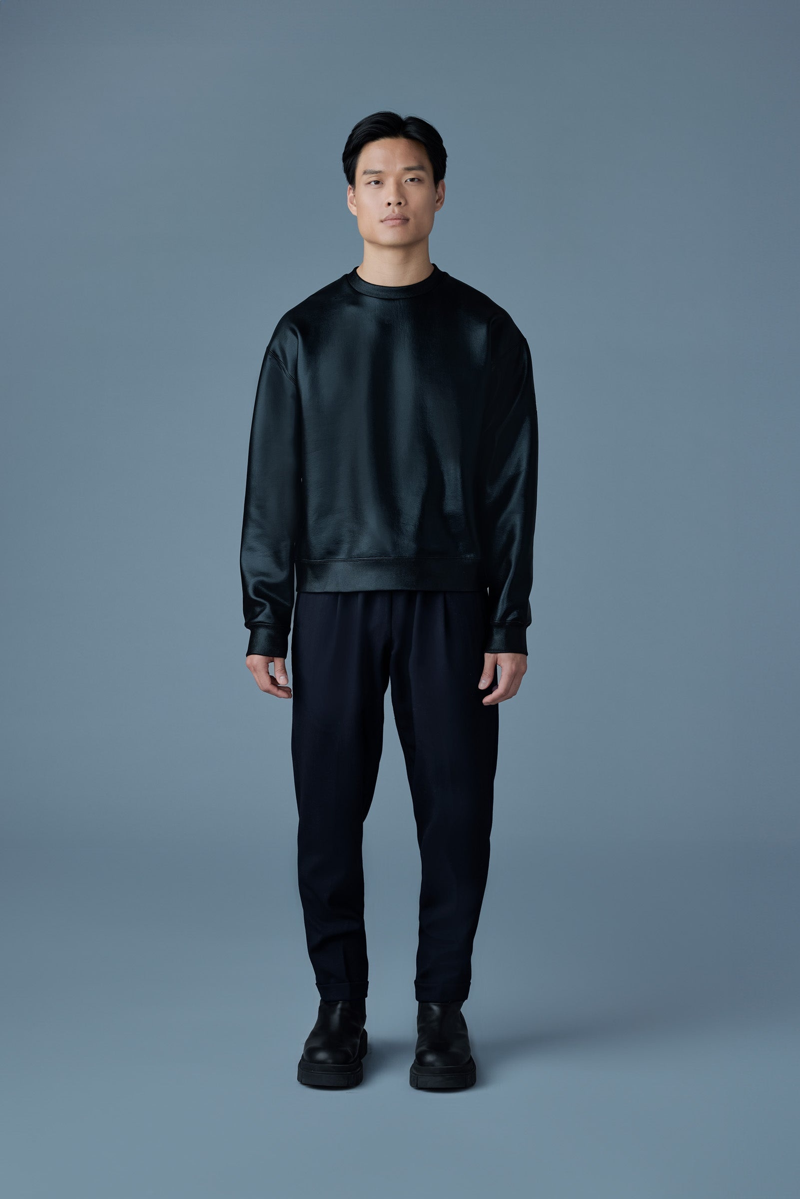 【MACKAGE】JULIUS ダブルフェイスジャージロゴスウェットシャツ MACKAGE JULIAN-M Metallic double-Face Jersey Sweatshirt