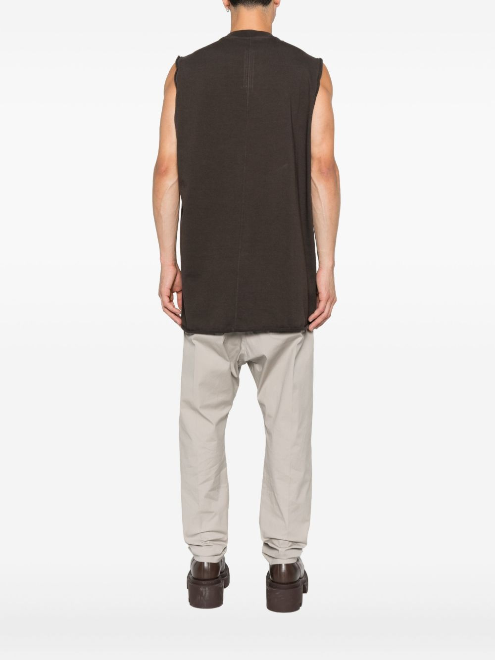 Jumbo raw-edge sleeveless vest - 3