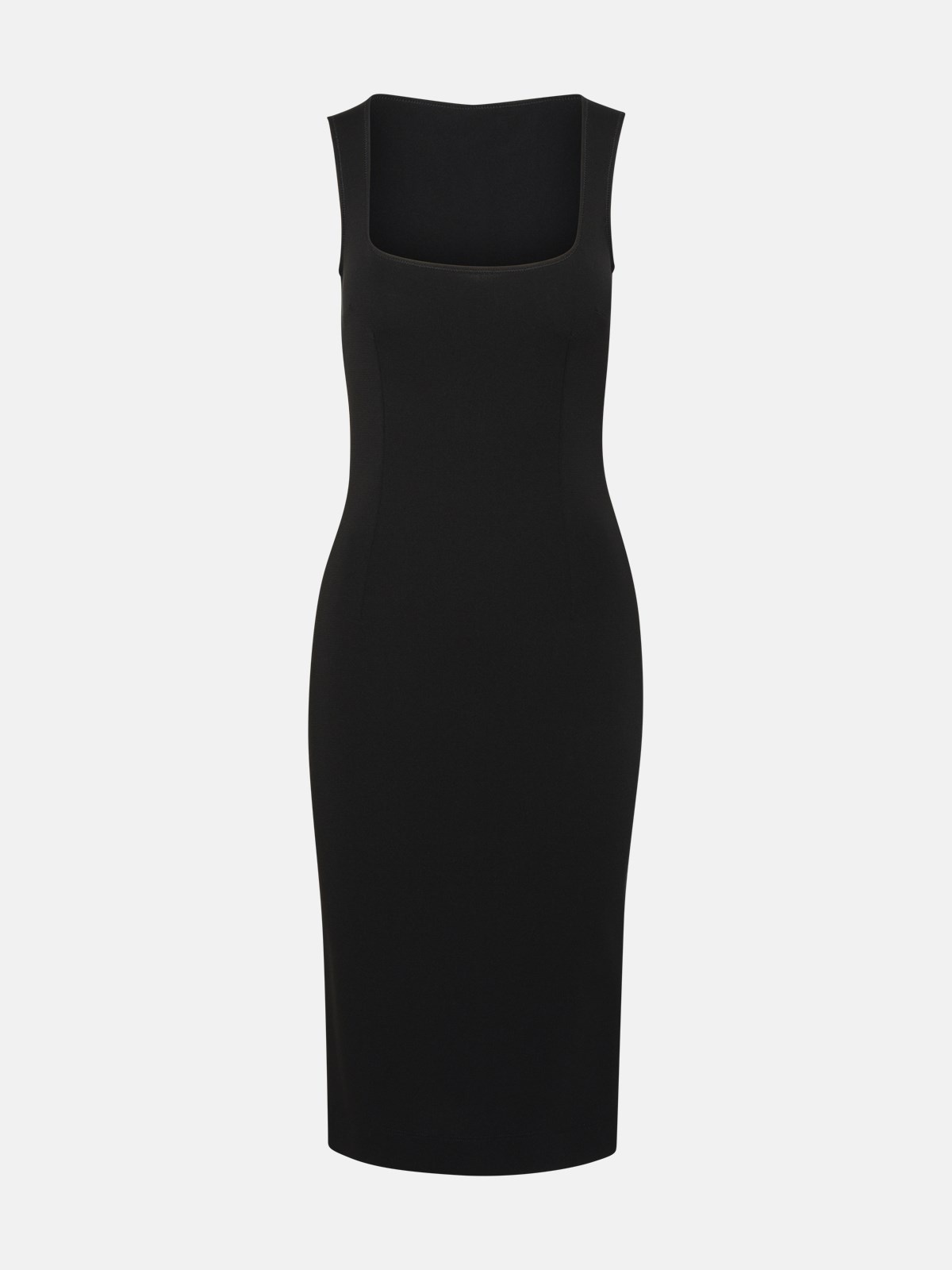 BLACK VISCOSE DRESS - 1