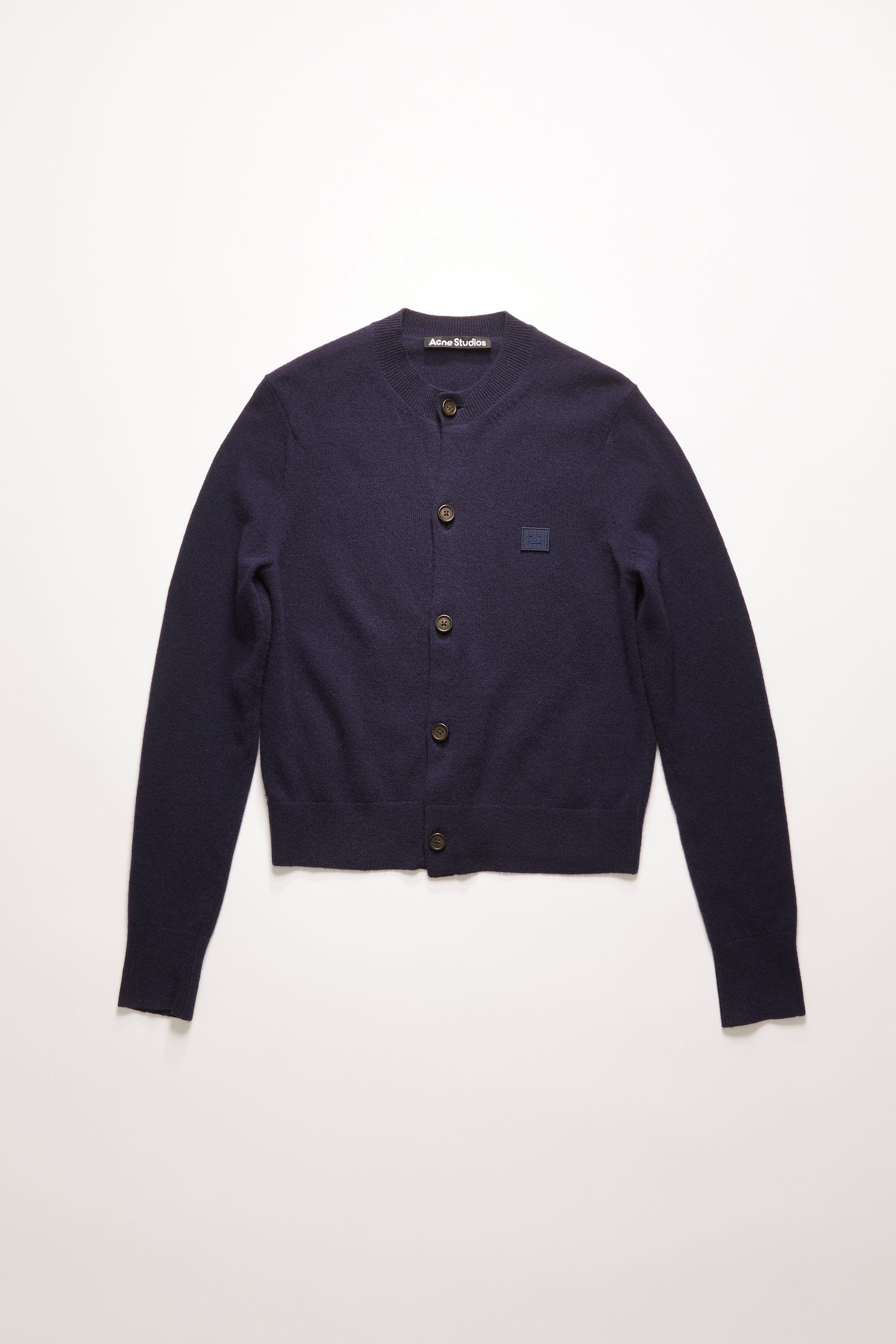 Crew neck cardigan navy blue - 1