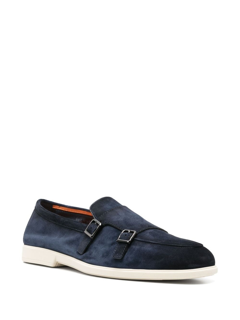 Santoni suede monk shoes outlook