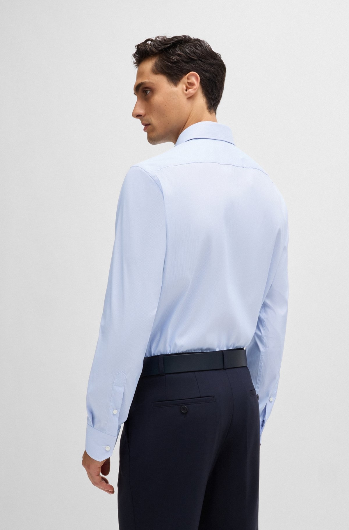REGULAR-FIT SHIRT IN STRIPED STAIN-REPELLENT TWILL - 5