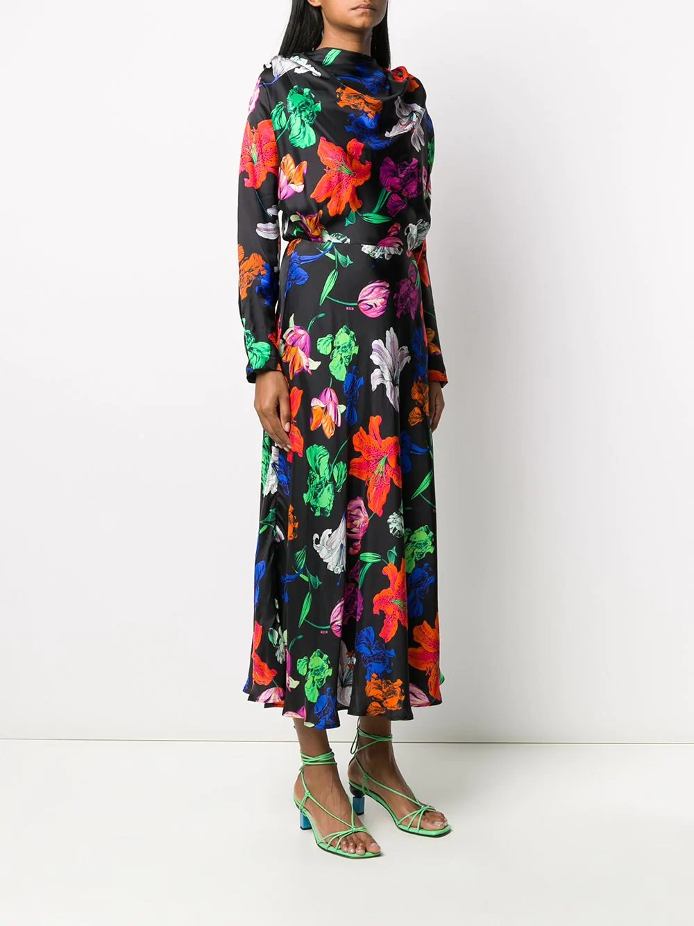 floral-print long dress - 3