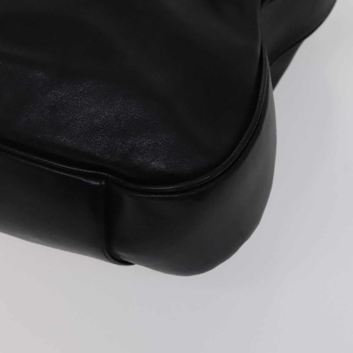 GUCCI Bamboo Hand Bag Leather Black Gold - 15