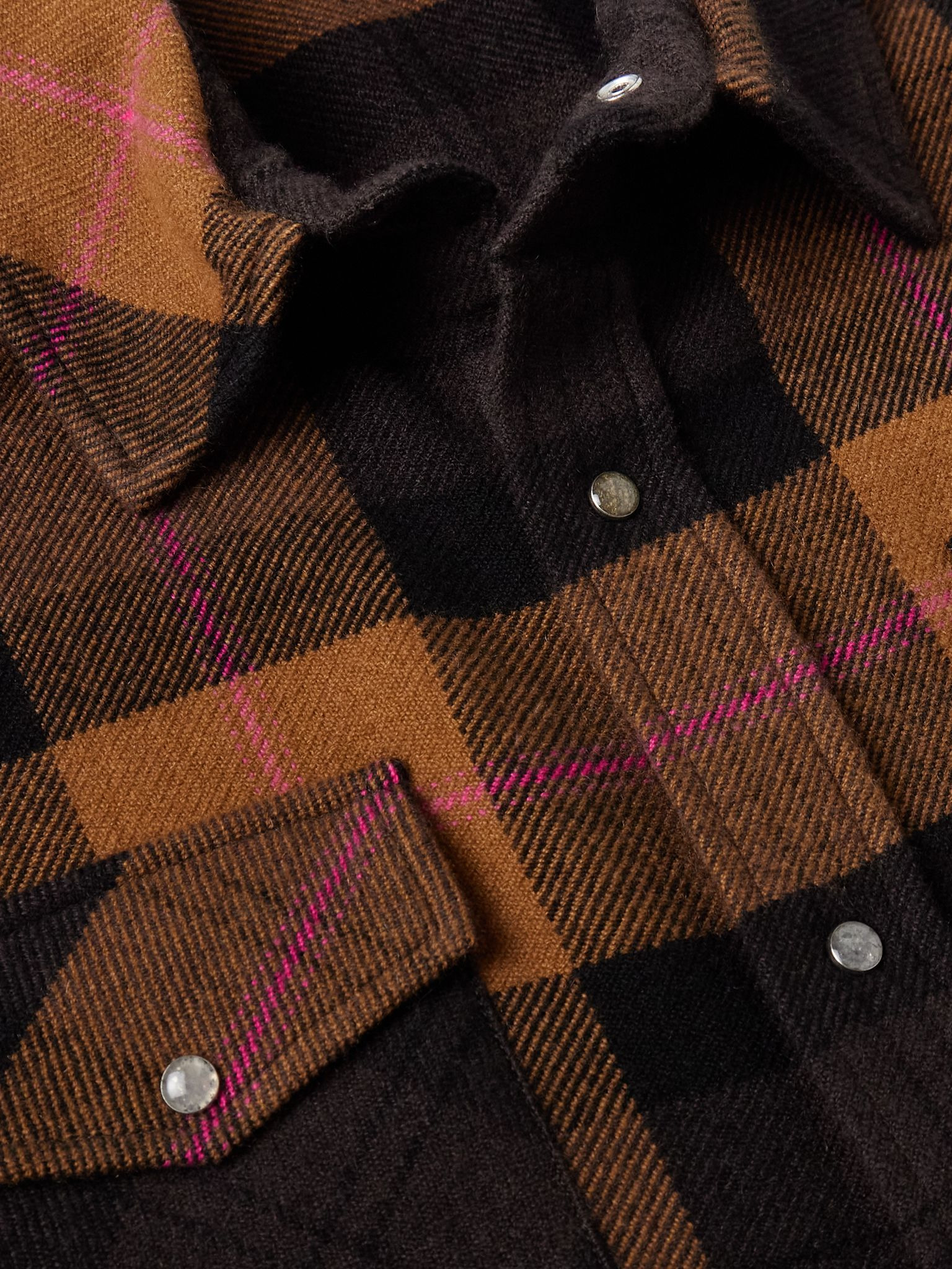 Checked Cashmere Shirt Orange - 5