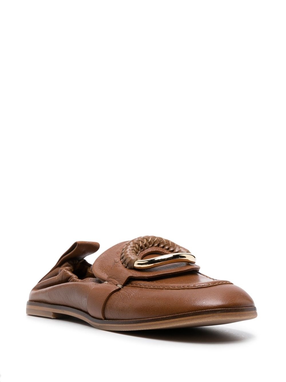 ring-detail leather loafers - 2
