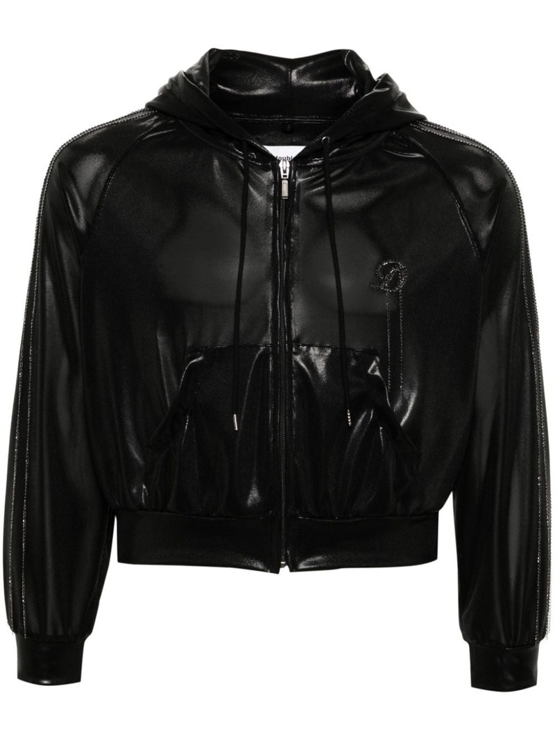 chain-detailing foiled hoodie 1