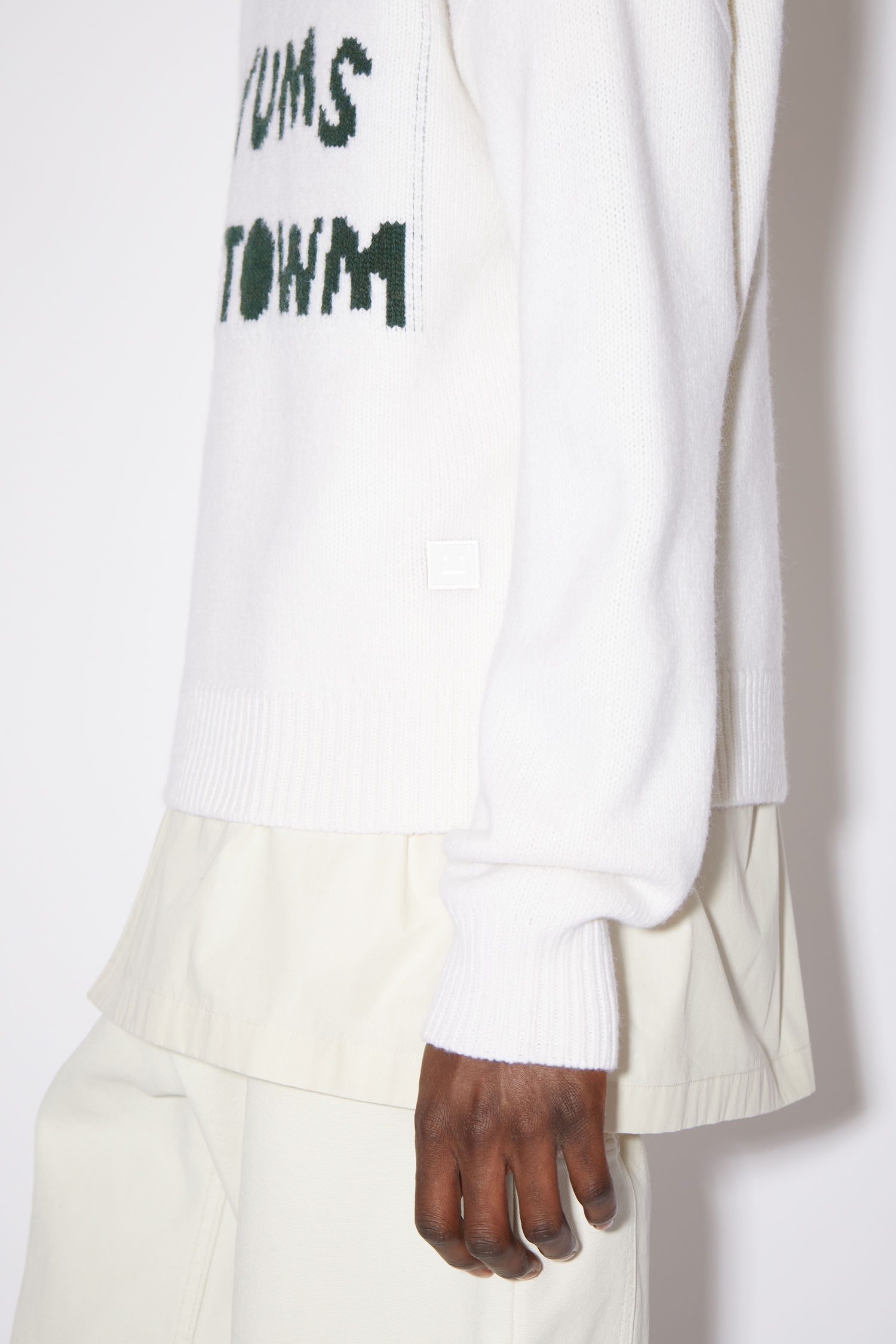 Wool logo sweater - White/Dark green - 5