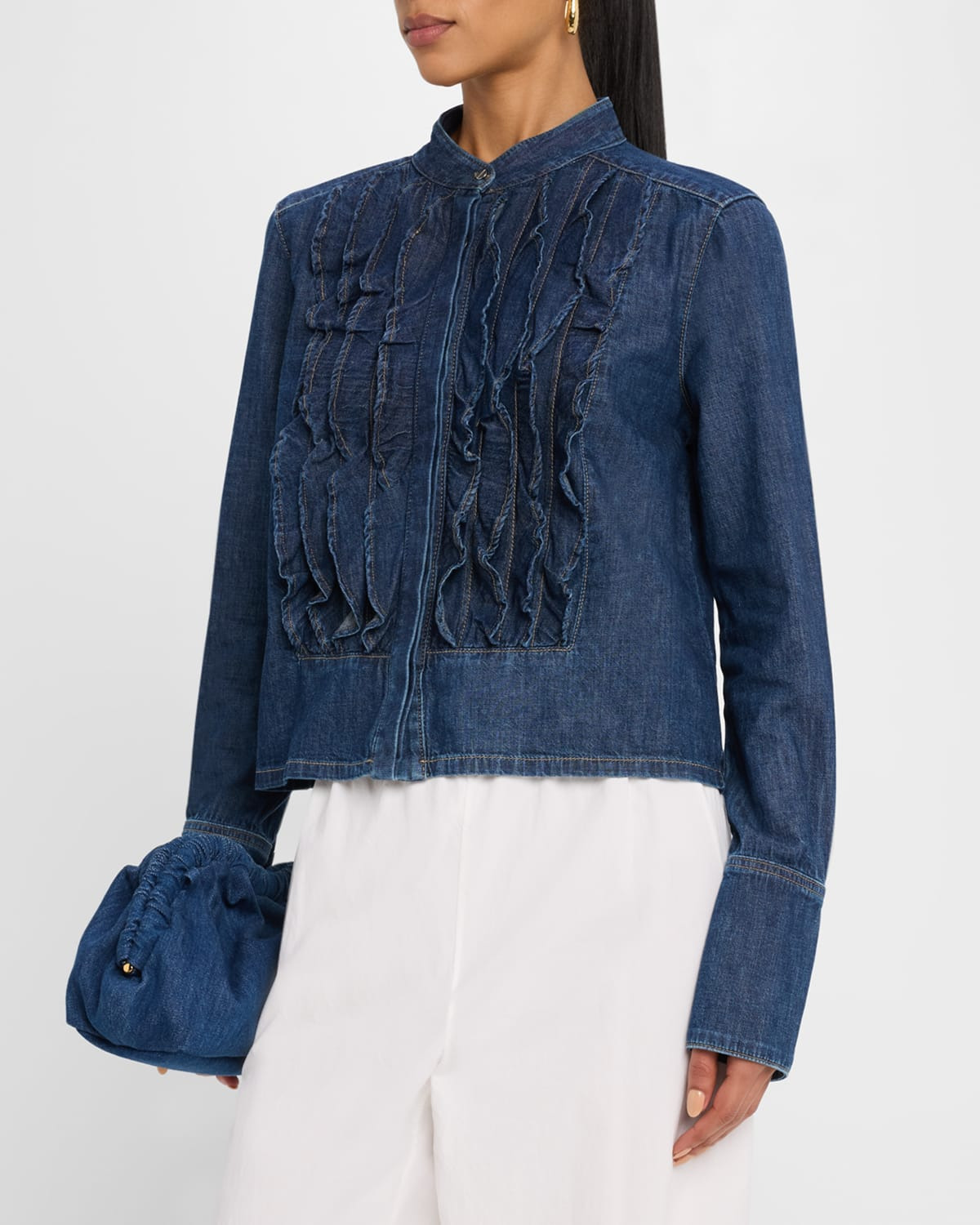 Denim Patti Tuxedo Shirt - 4