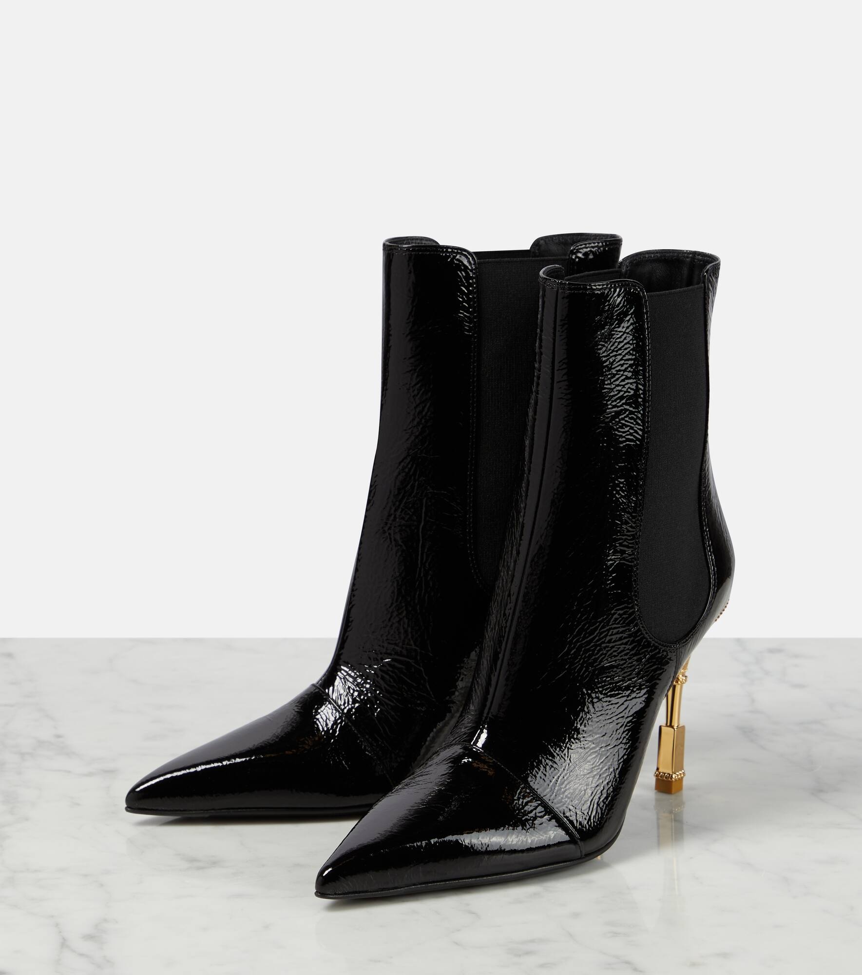 Patent leather ankle boots - 5