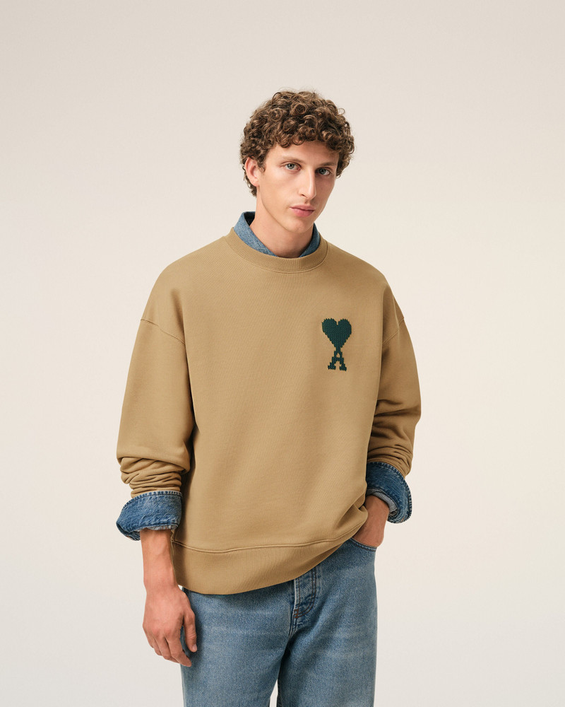 BEIGE COTTON AMI DE COEUR SWEATSHIRT 3