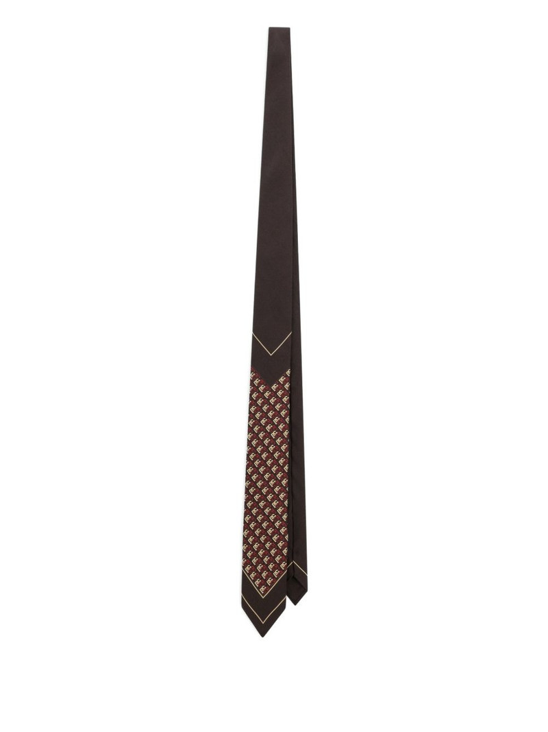 monogram-pattern silk tie 1