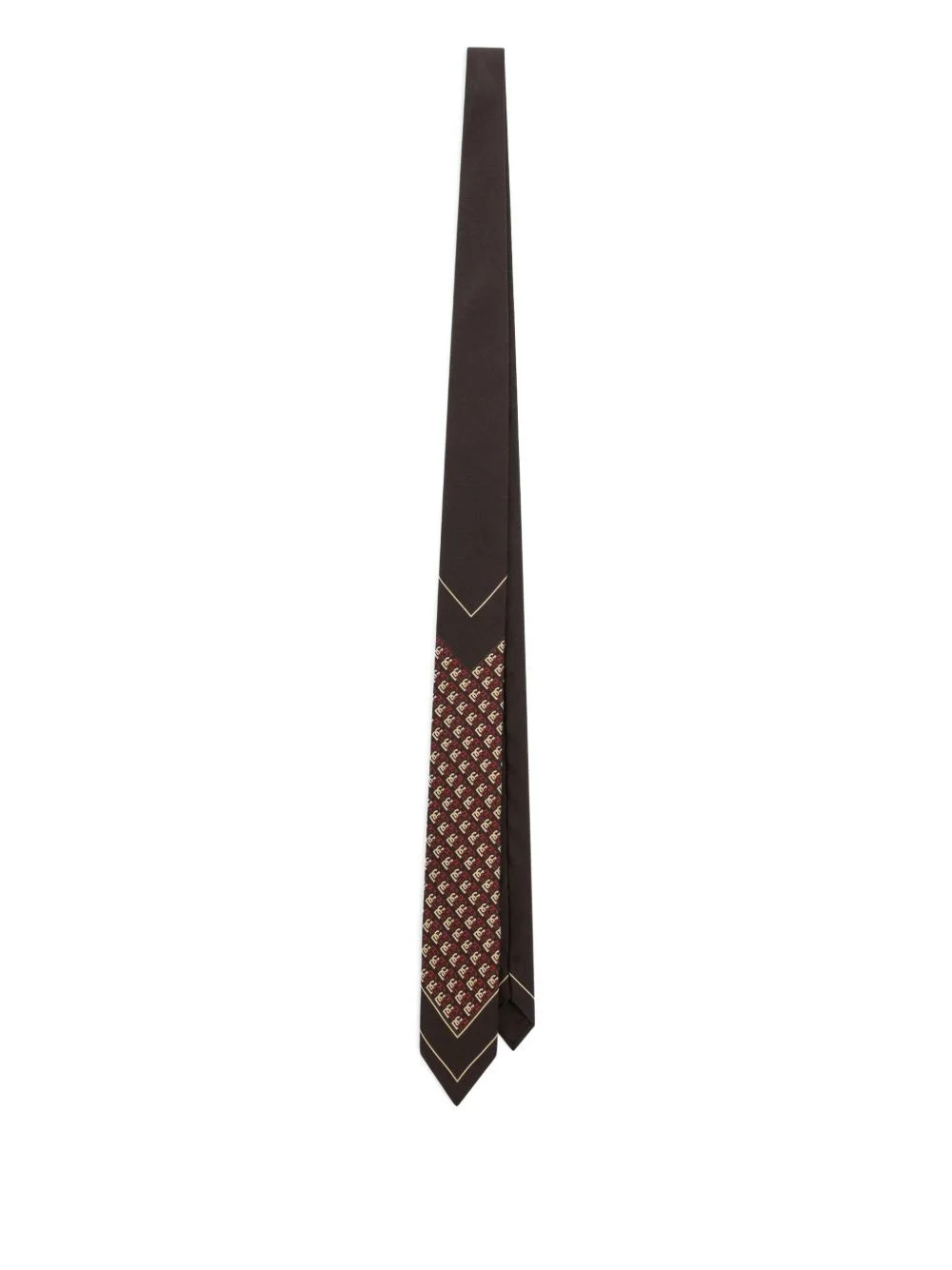 monogram-pattern silk tie - 1