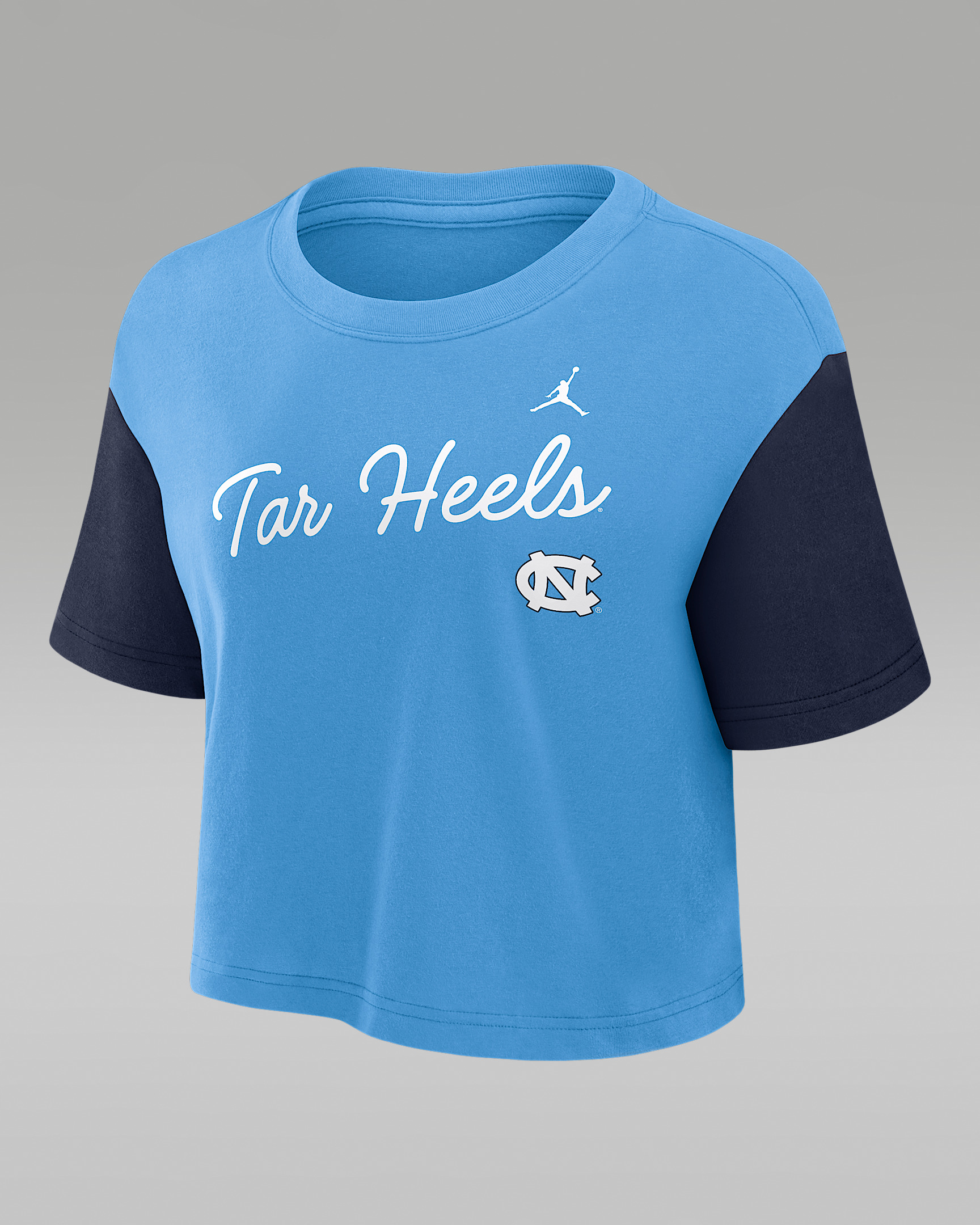 North Carolina Script Women's Jordan Brand Dri-FIT College Cropped T-Shirt - 1