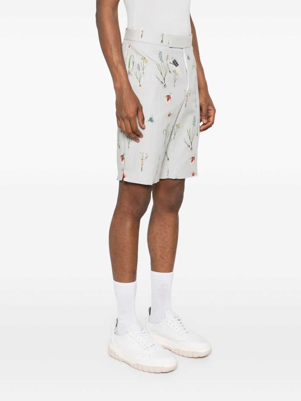 floral-print straight-leg shorts - 3