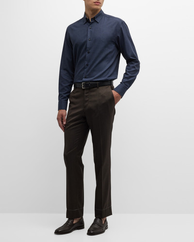 Brioni Men's Cotton-Wool Twill Pants outlook