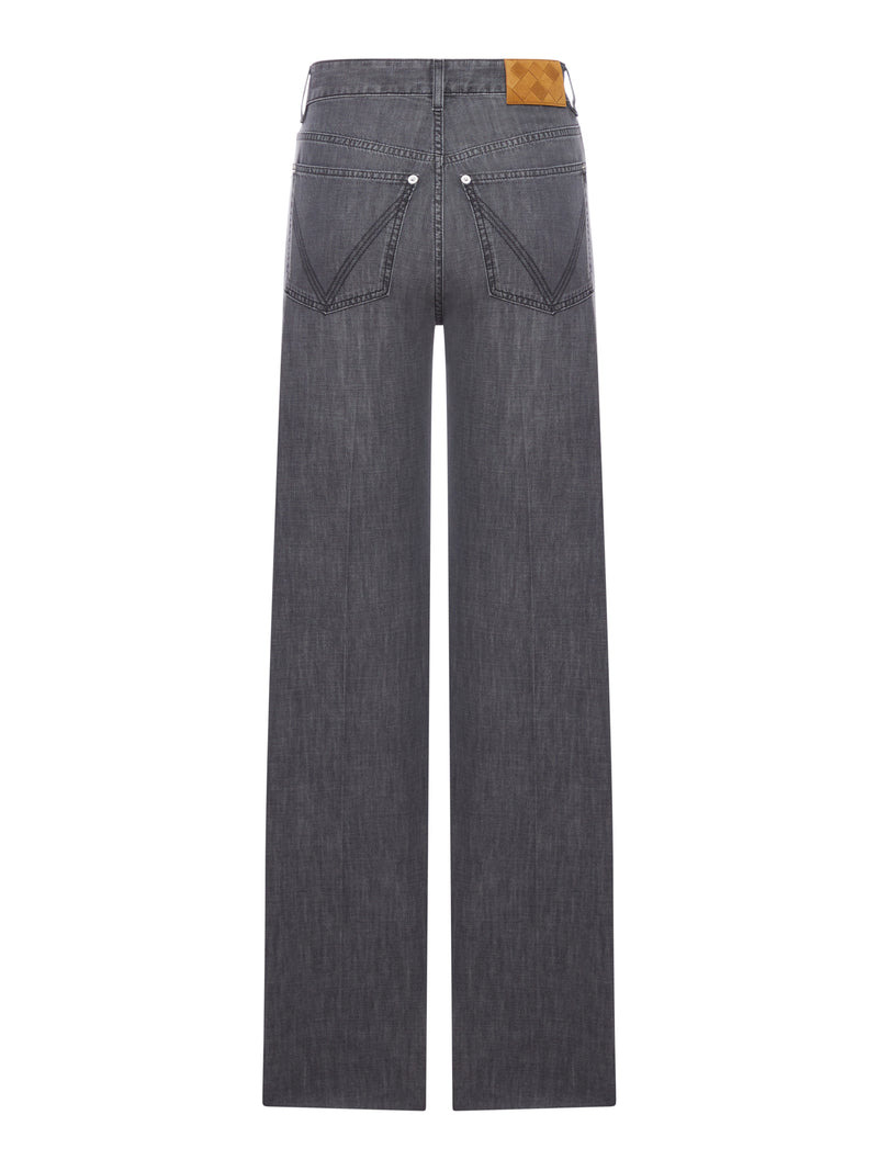 Bottega Veneta Women Black Washed Palazzo Jeans - 2