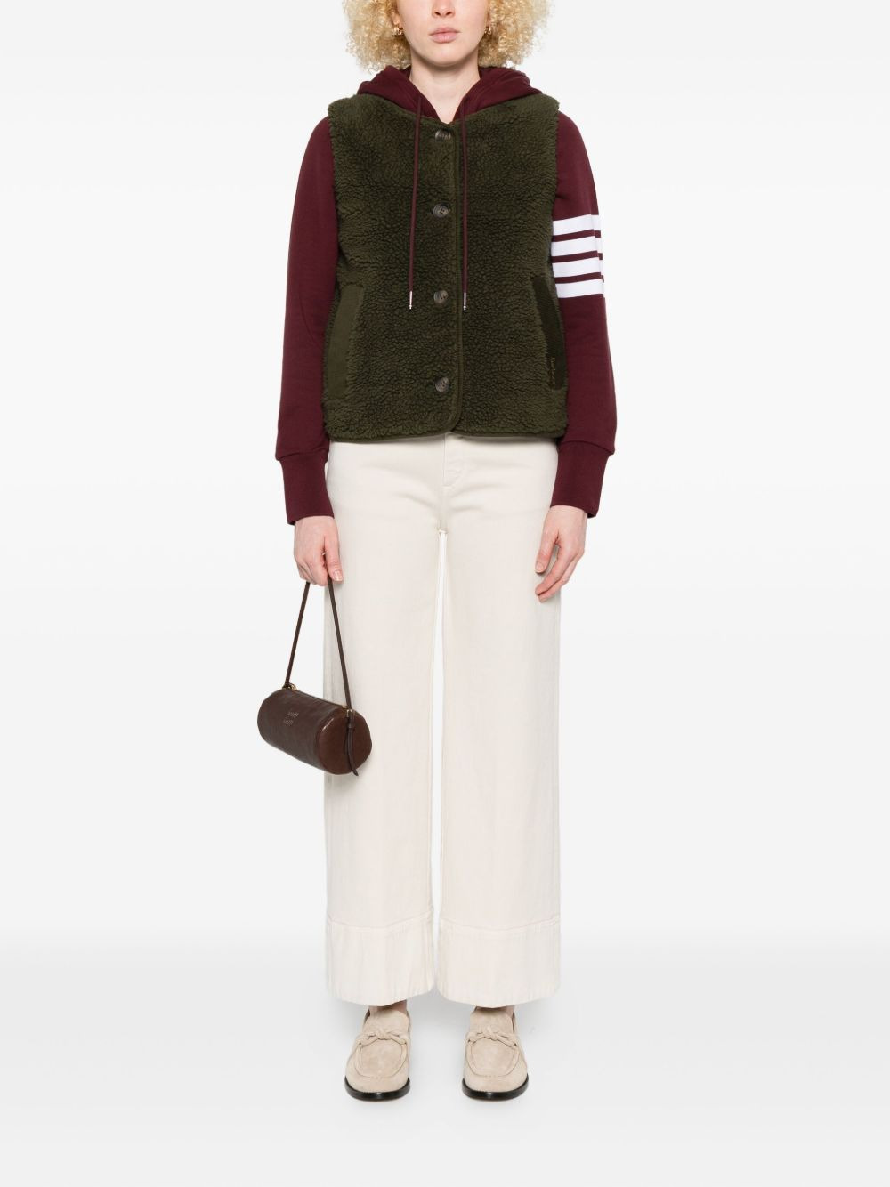 fleece buttoned gilet - 2