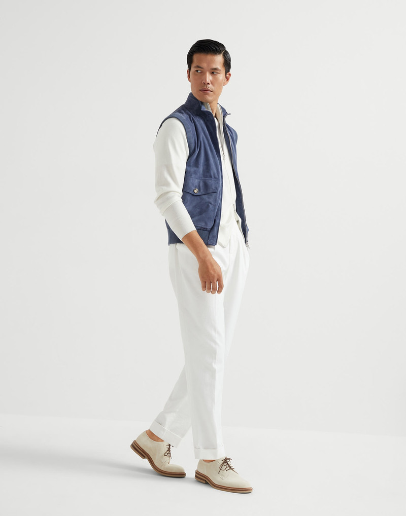 Suede vest with cotton knit inserts 5