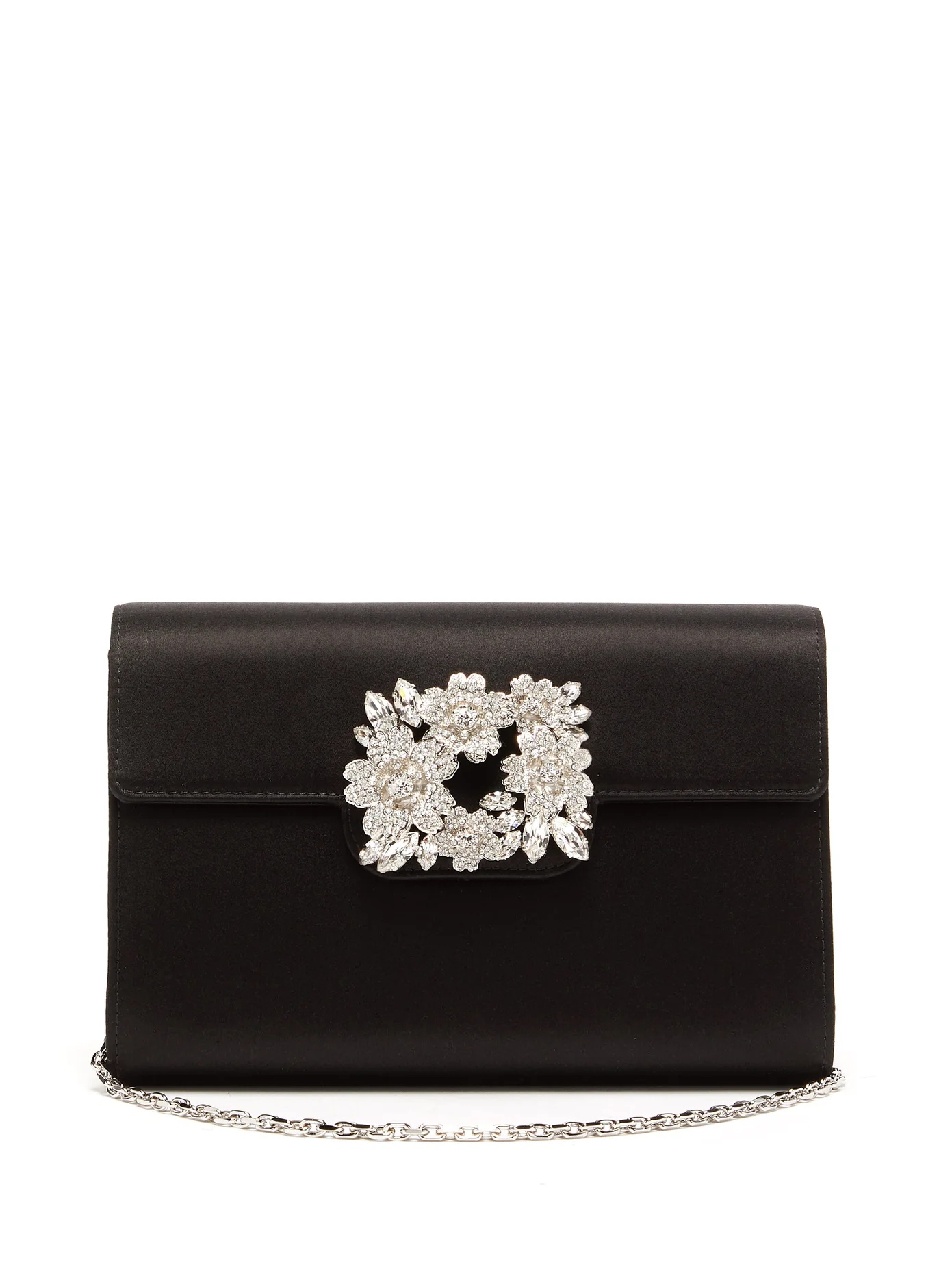 Bouquet crystal-embellished satin shoulder bag - 1