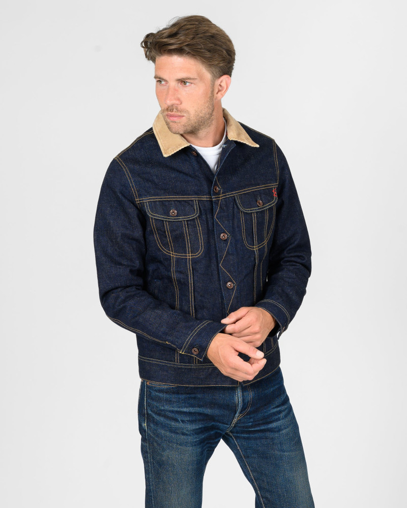 Iron Heart IH-101J-SR 18oz Selvedge Denim Storm Rider Jacket - Indigo outlook
