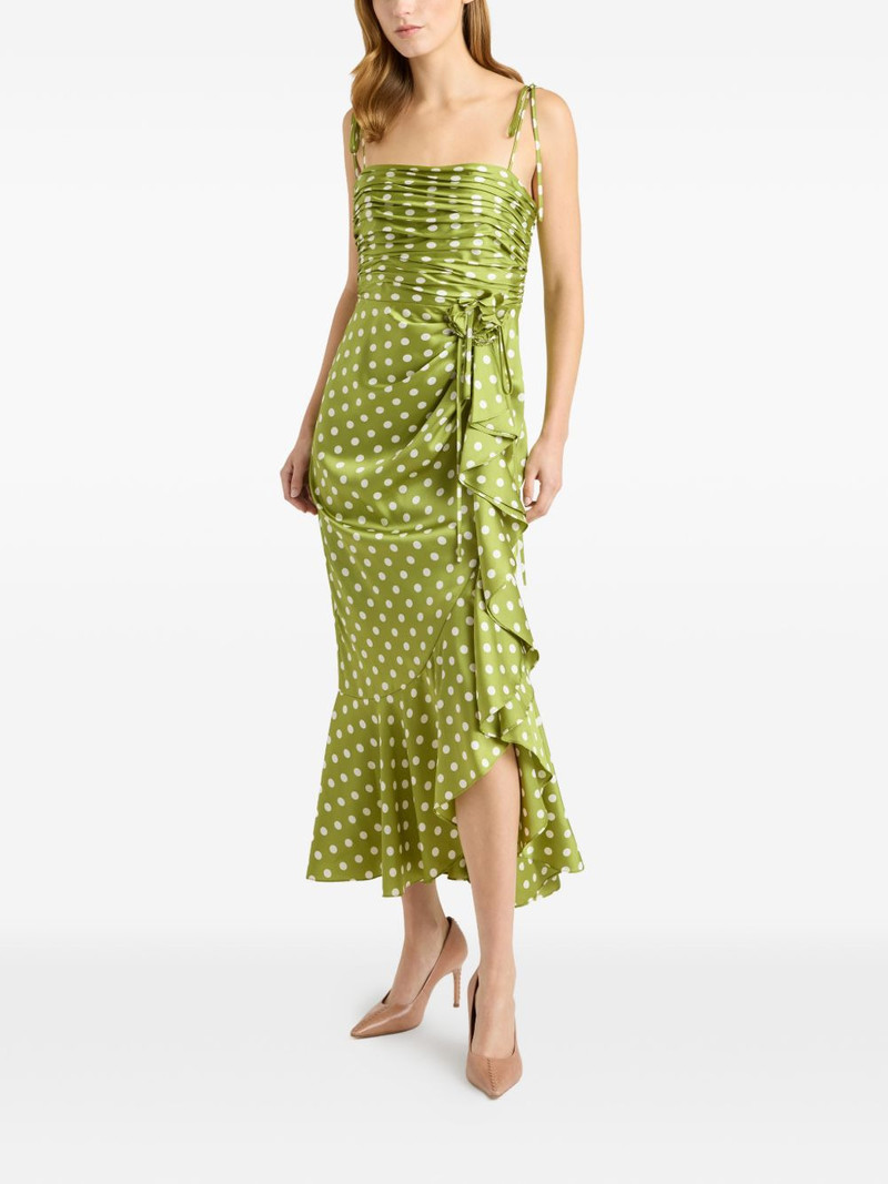 Cinq à Sept polka dot ruffled dress outlook