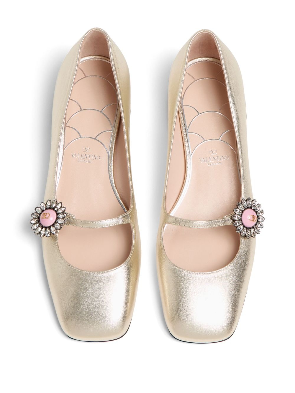 floral appliqué ballerina shoes - 6
