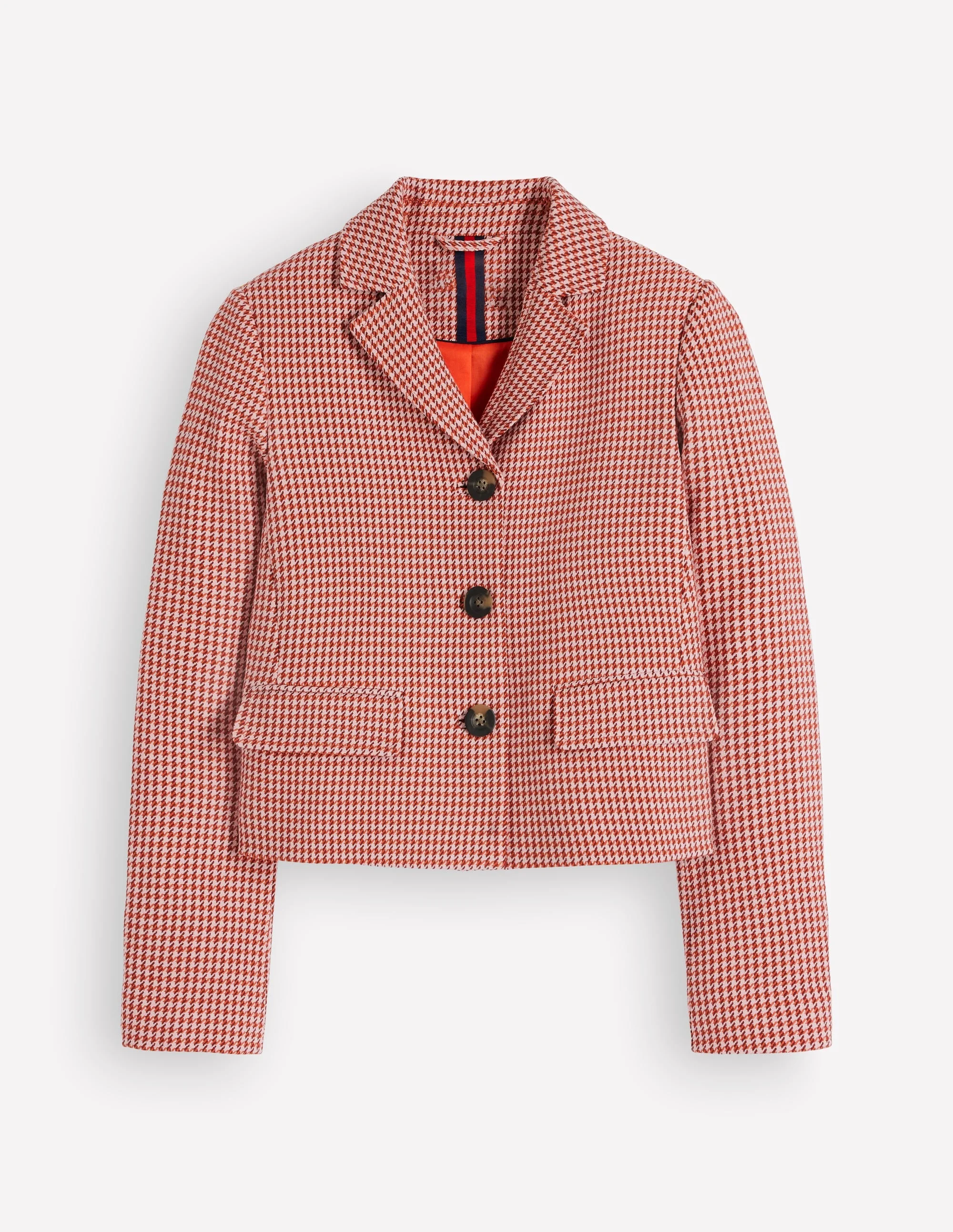 Dartmouth Cotton Blazer-Pink and Brown Puppytooth - 1