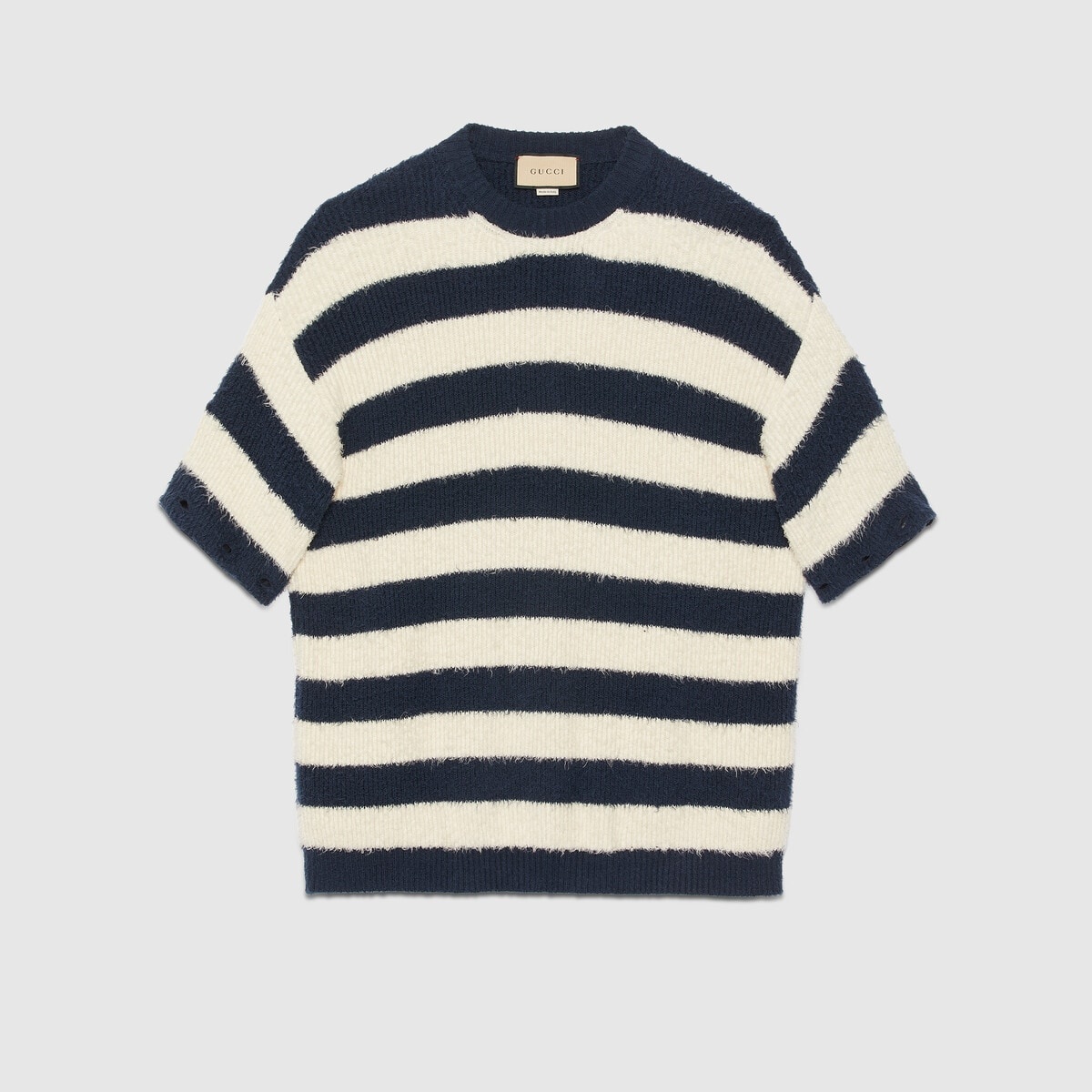 Striped knit cotton sweater - 8