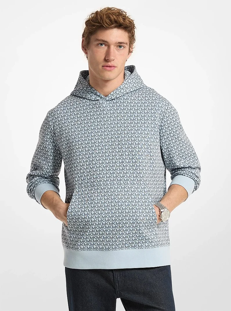 Signature Logo Cotton Blend Hoodie - 1