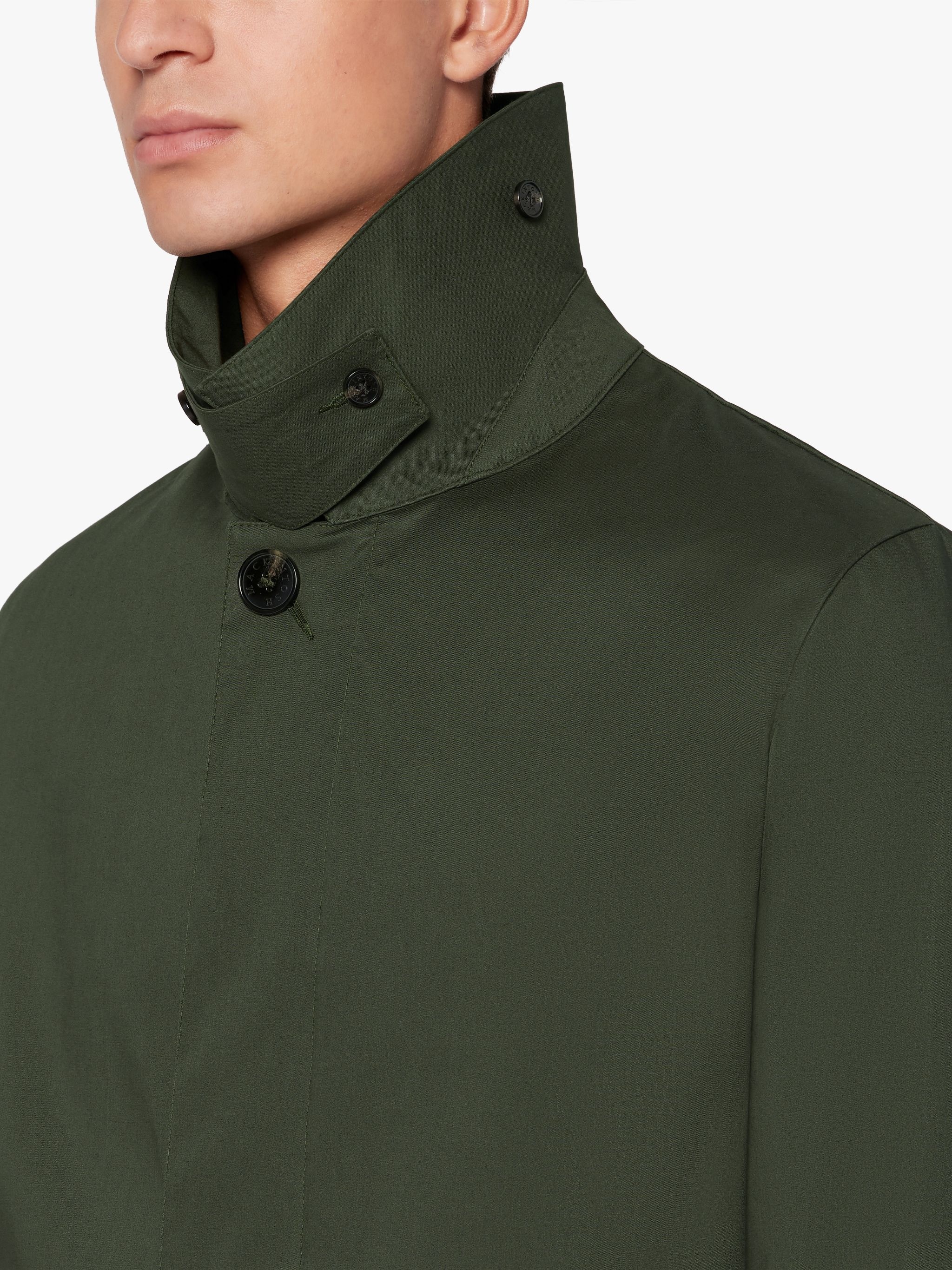 MANCHESTER BOTTLE GREEN RAINTEC COTTON 3/4 COAT - 5