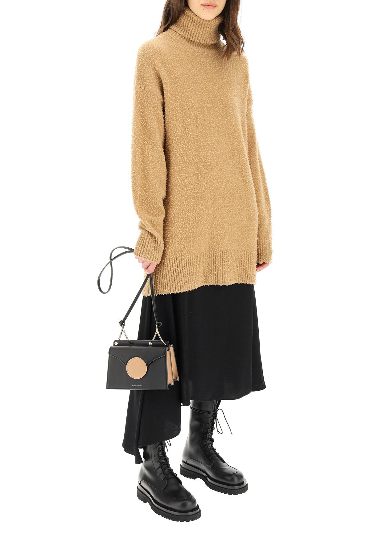 HIGH NECK SWEATER IN WOOL AND ANGORA - 2