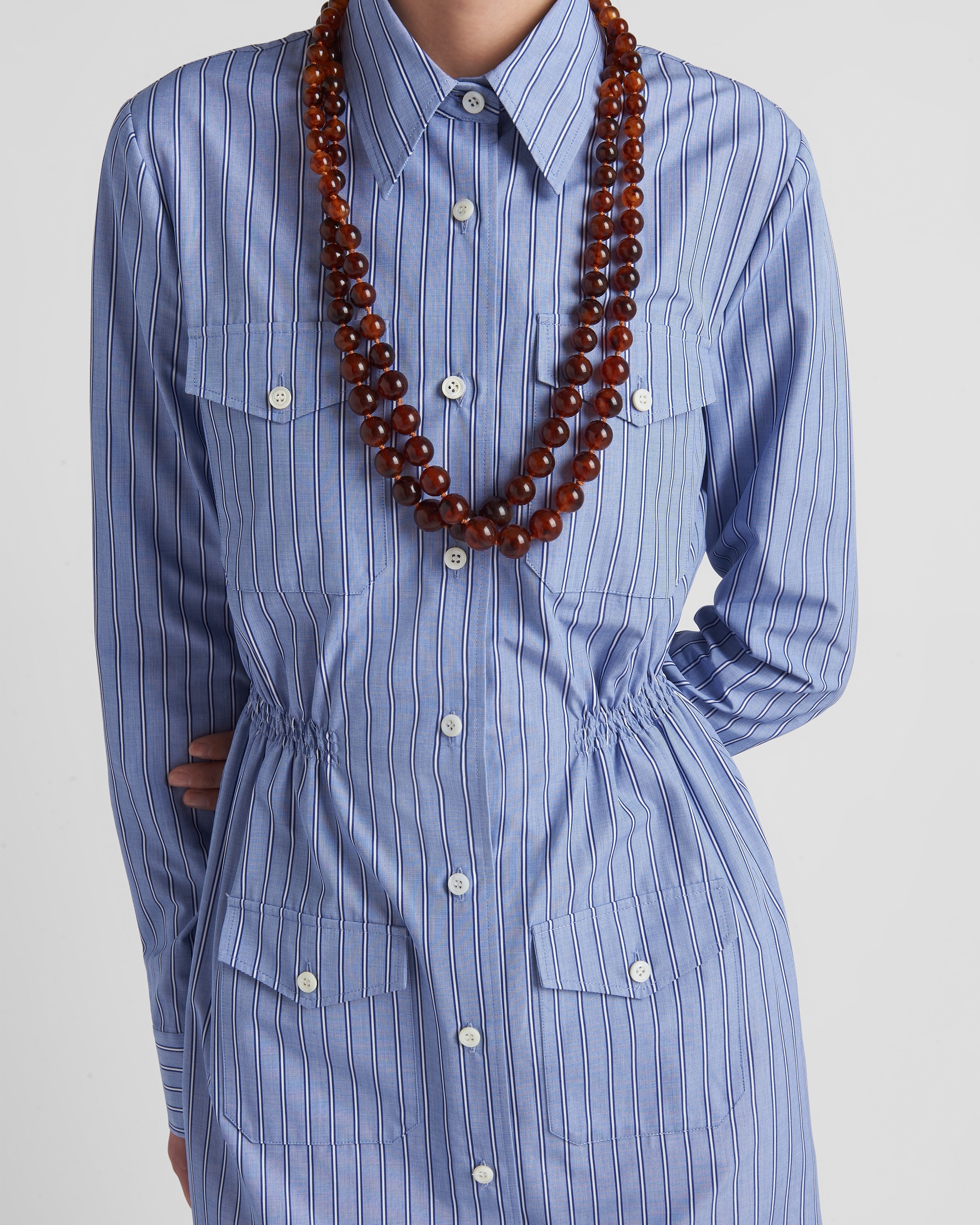 【プラダ・PRADA】Striped chambray dress Prada Striped chambray dress | REVERSIBLE