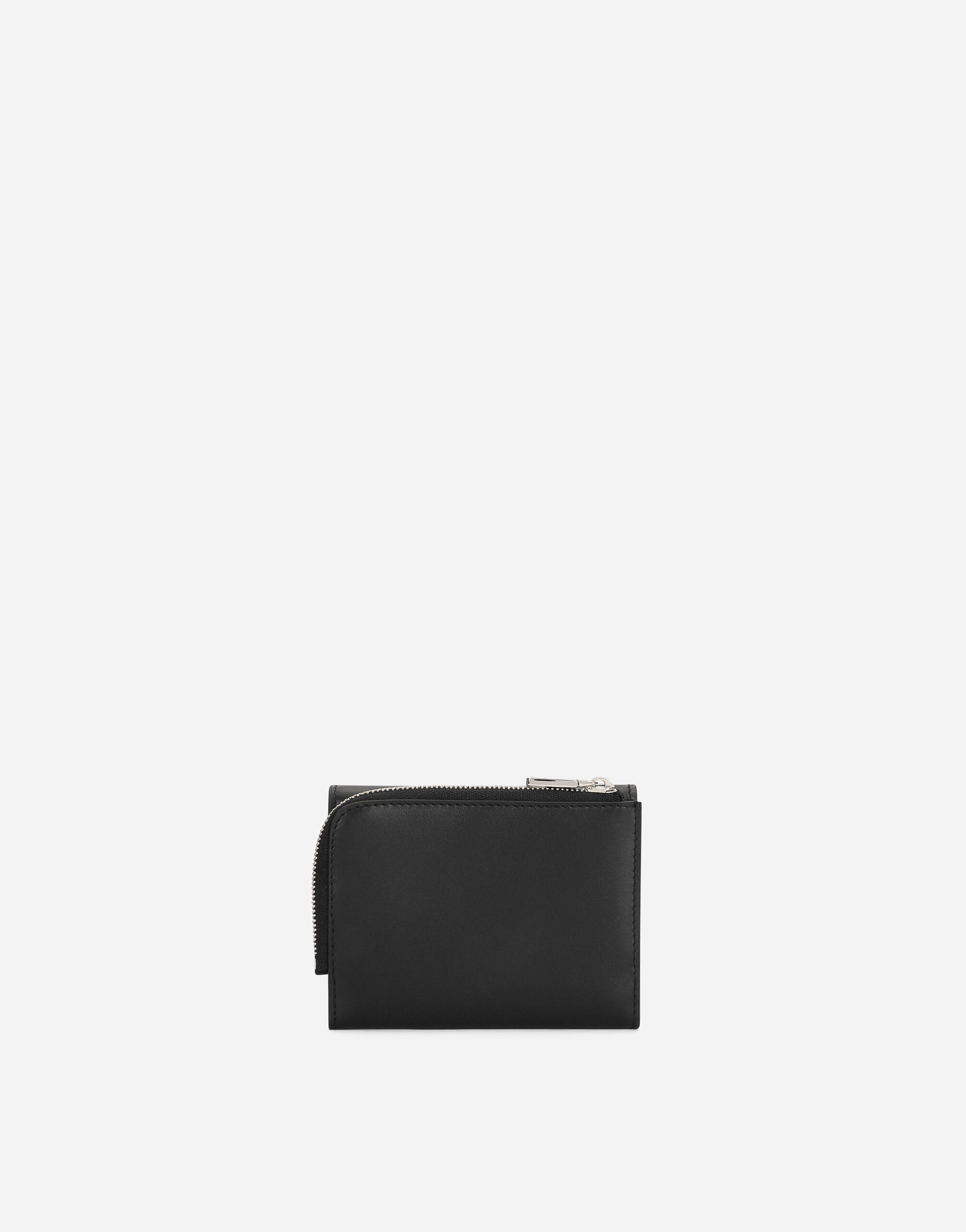 Calfskin French flap wallet with raised logo - 3