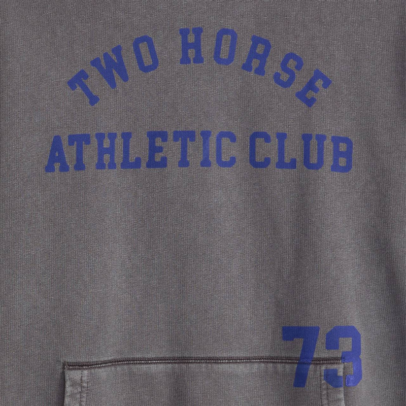 TWO HORSE BOXY CROPPED HOODIE SWEATSHIRT 6