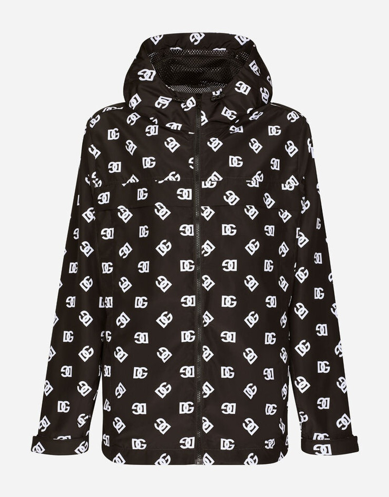 Quilted nylon jacket with hood and DG logo print - 1