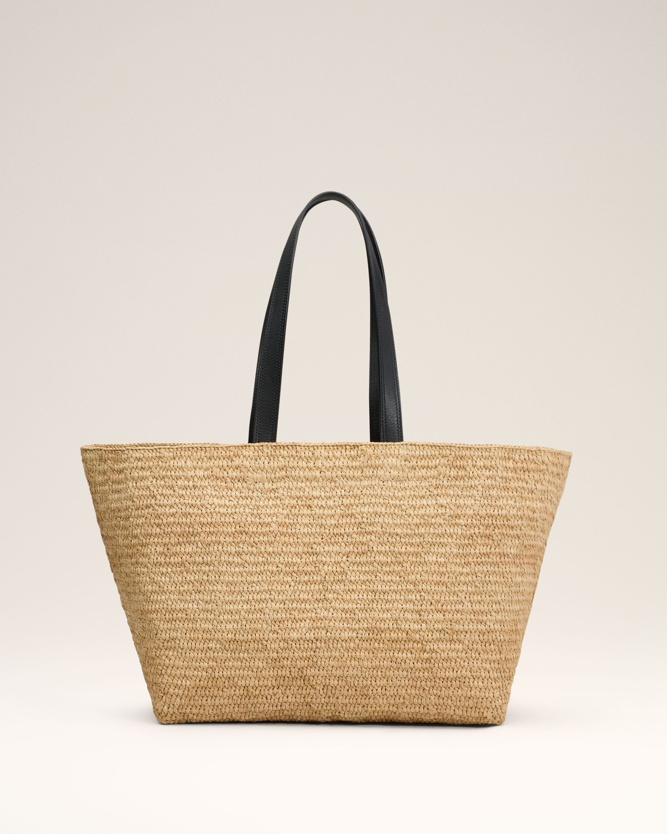 BEIGE LEATHER RAFIA AMI PARIS TOTE BAG - 3