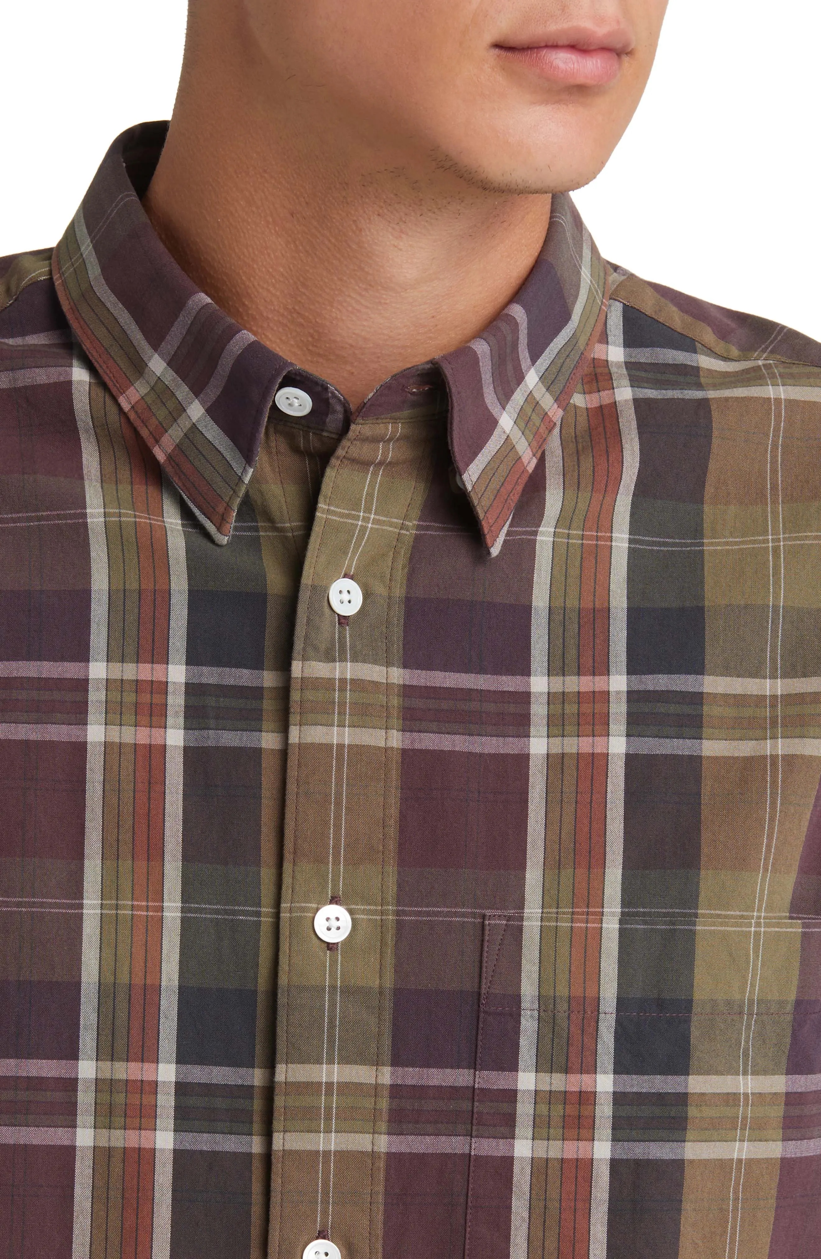 Cohen 5204 Plaid Organic Cotton Poplin Button-Up Shirt - 2