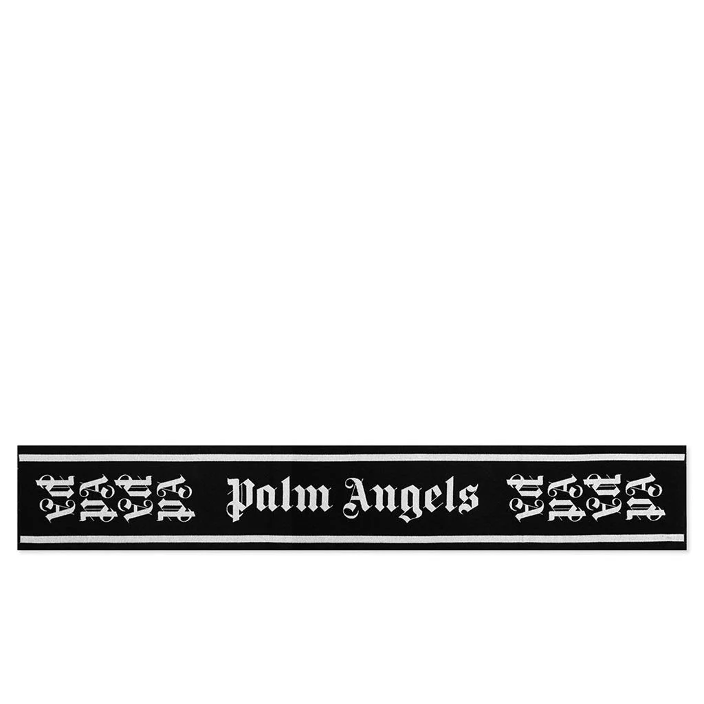 PALM ANGELS 골프 MONOGRAM SCARF - 검정/백색 - 1