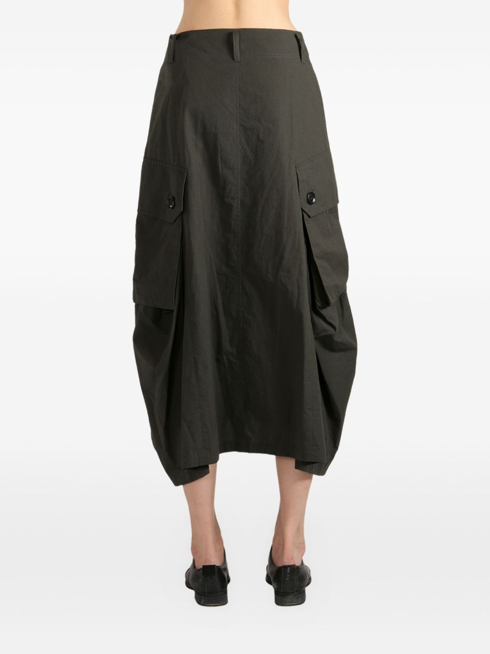pocket-detailed midi skirt - 4