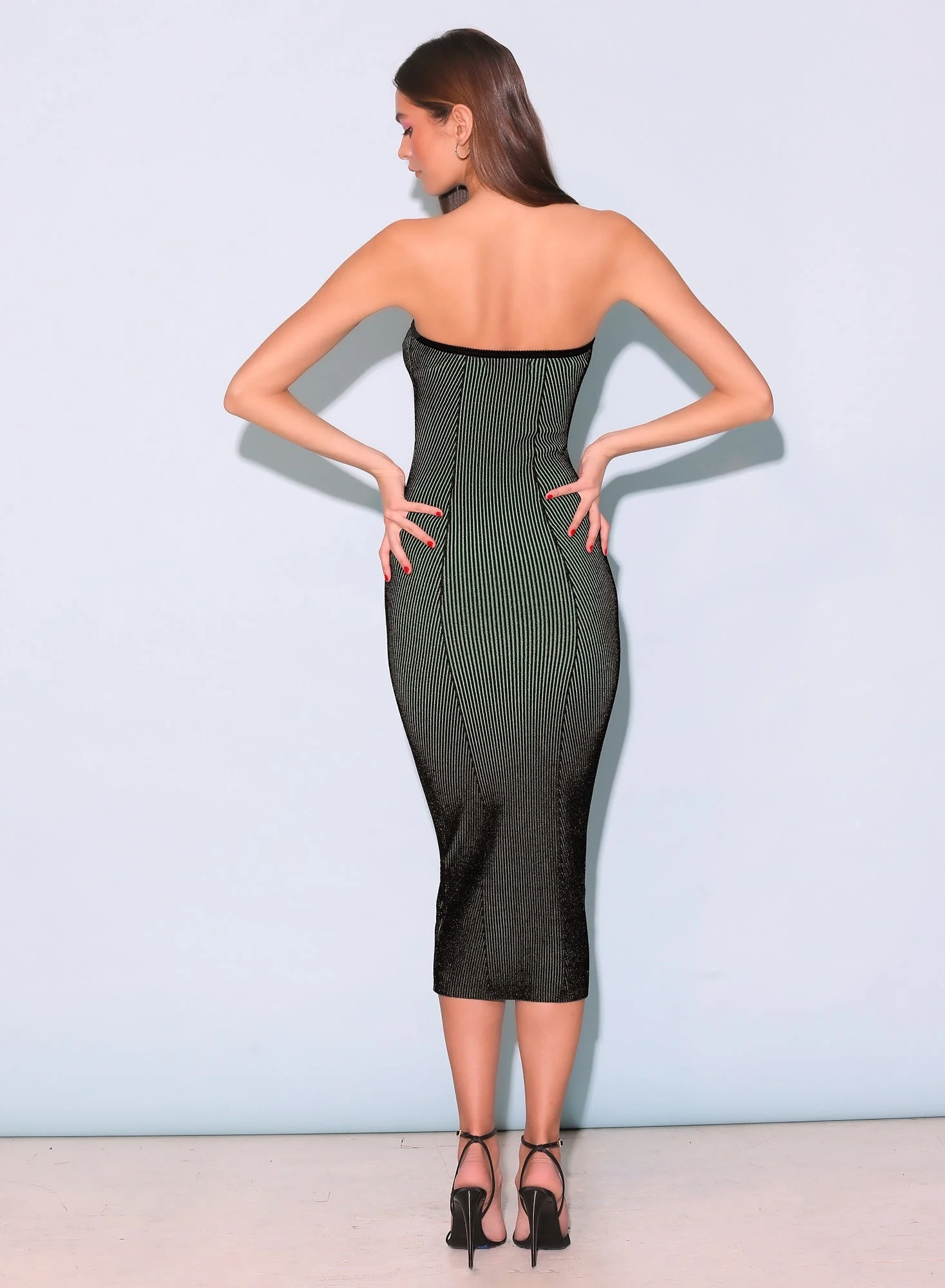 rib knit tube dress Womens Ribbed Knit Side Slit Midi Tube Dress with Keyhole Back, Baby Blue, Size XL