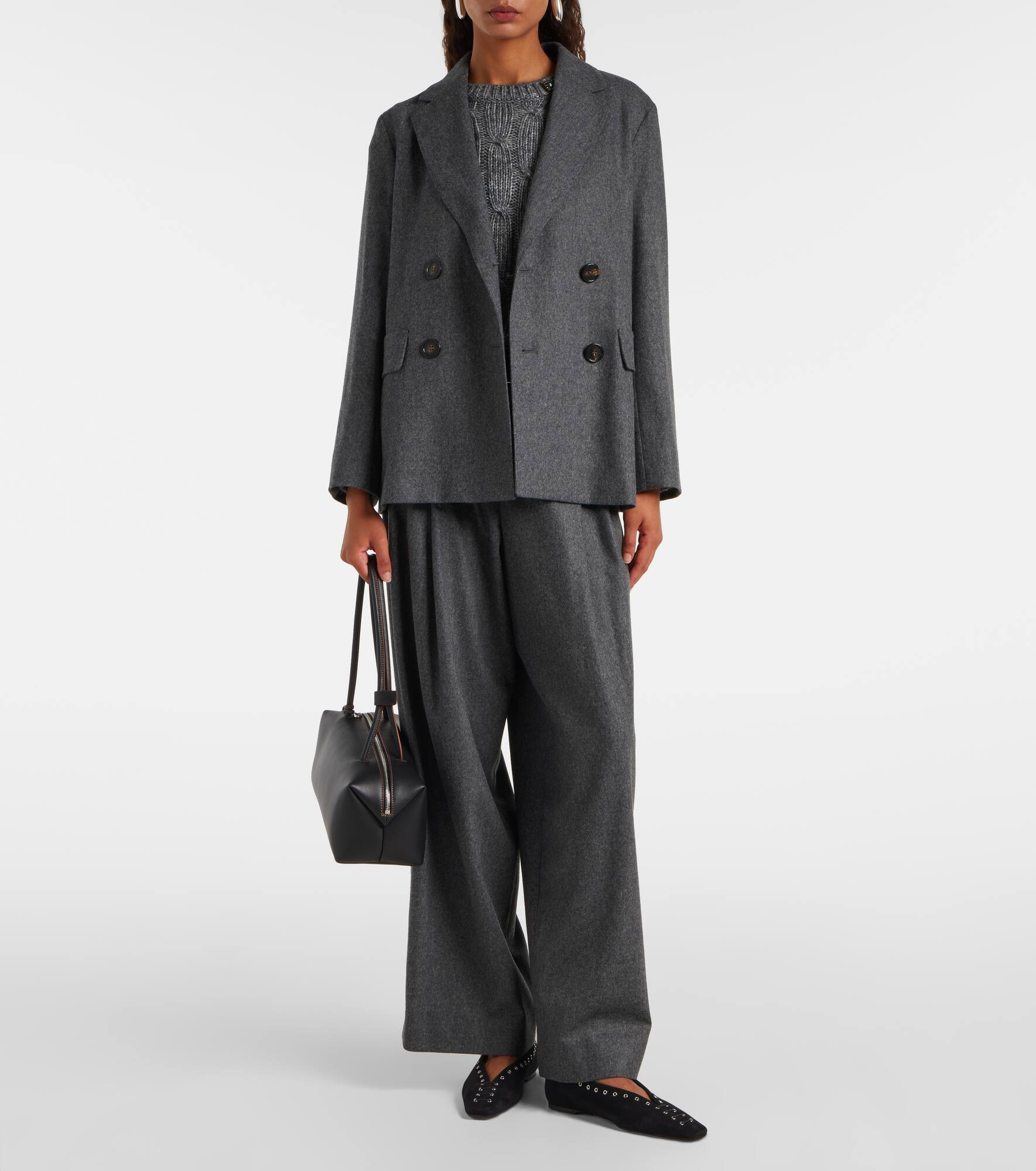 High-rise wool straight pants - 2