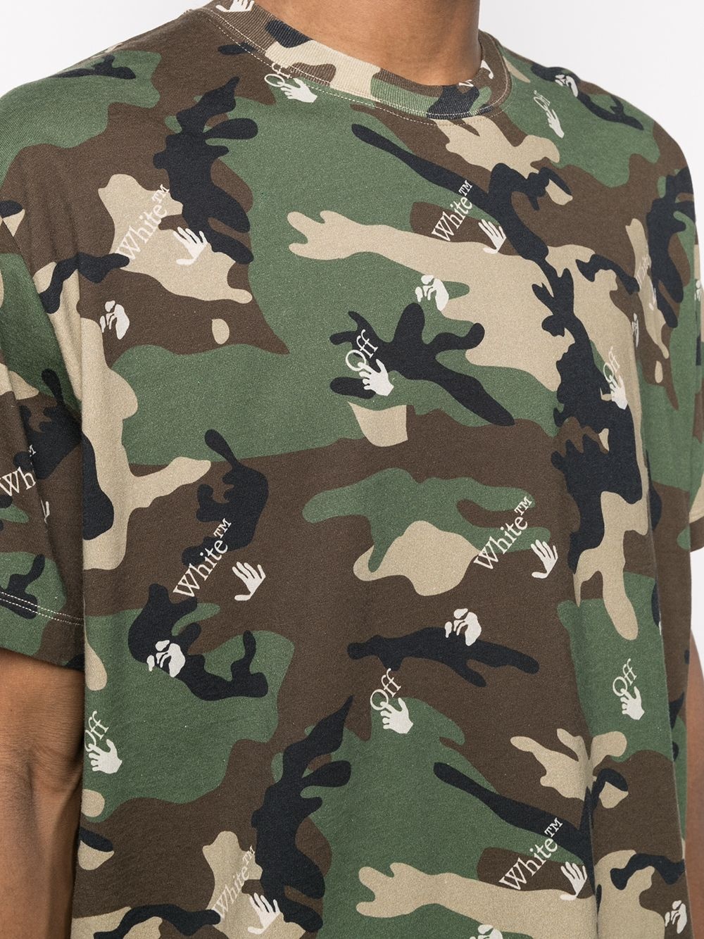 camouflage-print crew-neck T-shirt - 5