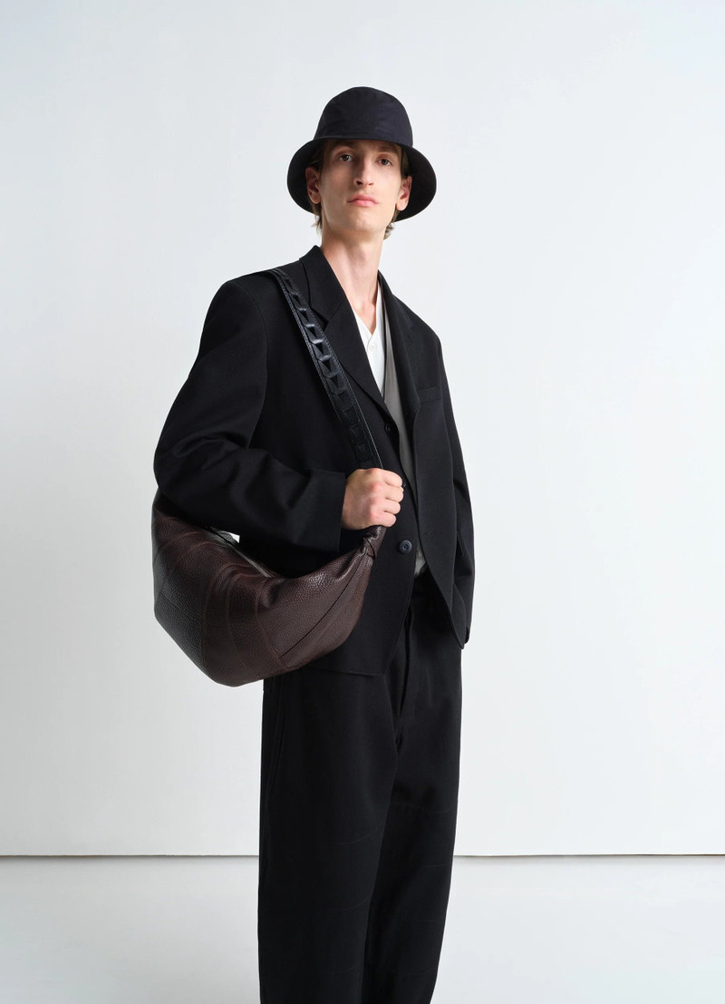 WOVEN CHEVRON LARGE CROISSANT BAG 3