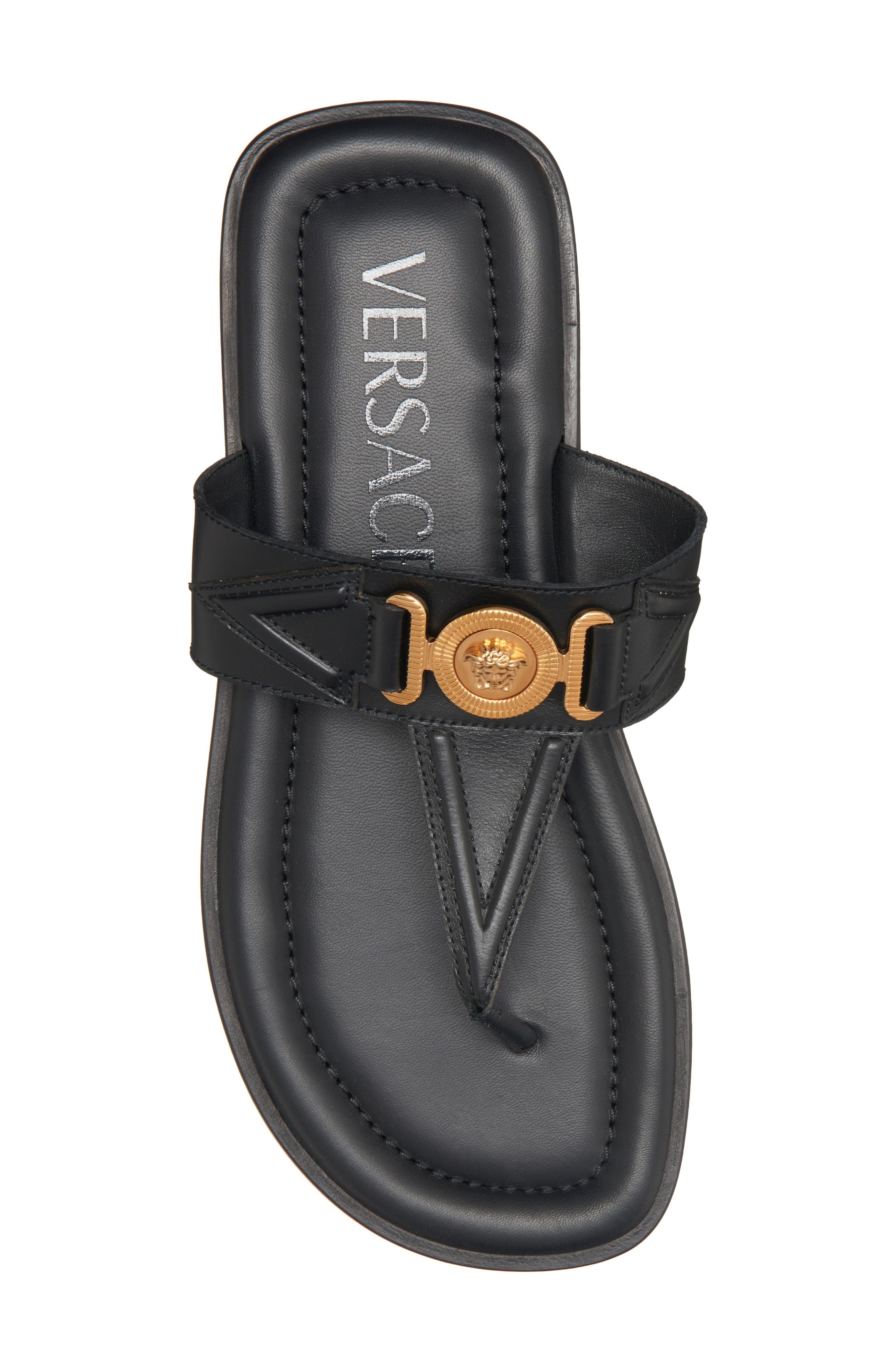 Biggie Medusa Flip Flop in Black  Gold - 5