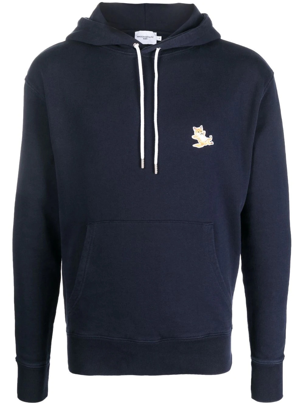 fox-embroidered cotton hoodie - 1