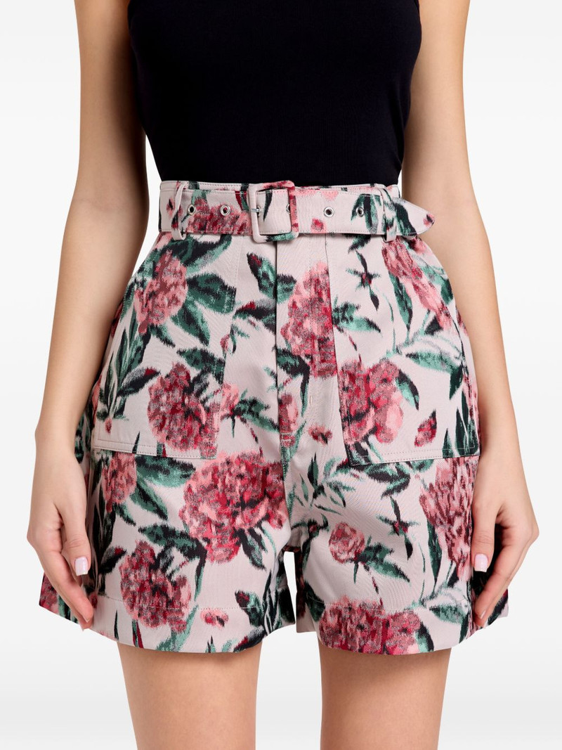 floral-print belted shorts 4