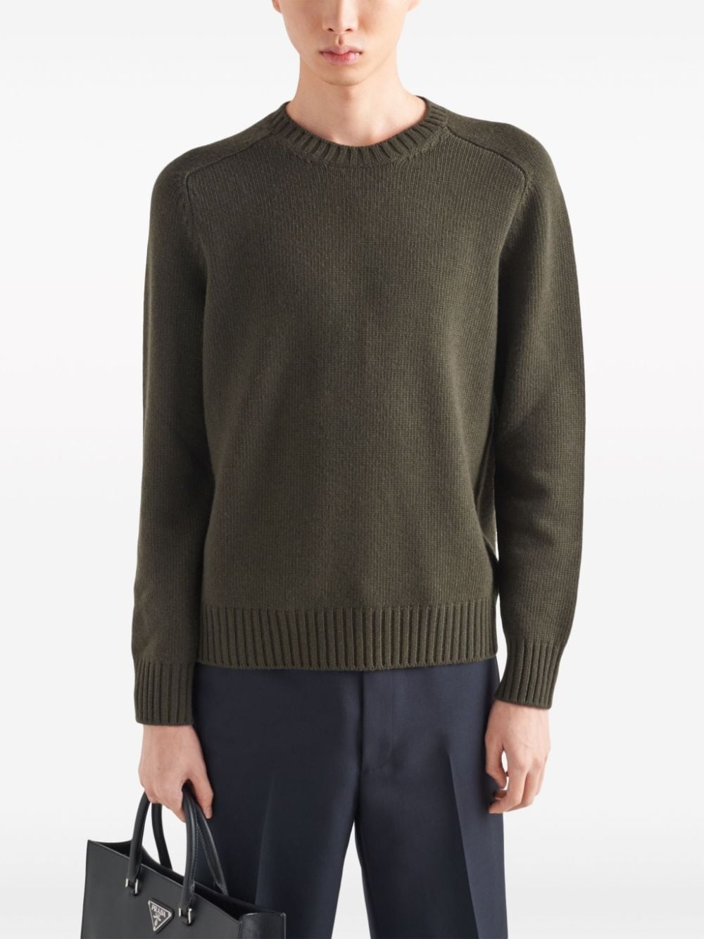 triangle-logo crew-neck jumper - 4