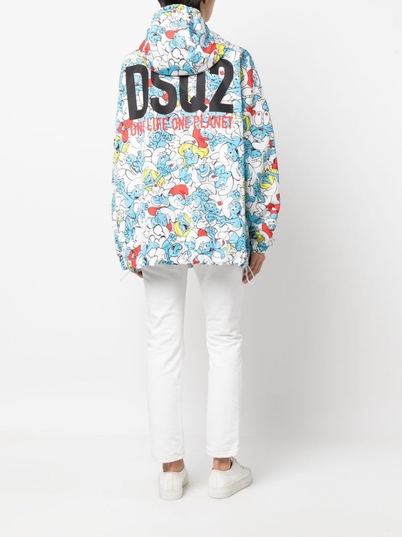 Smurf-print hooded jacket 3